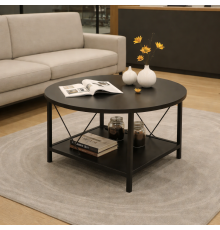 2-ярусный круглый журнальный столик с полкой Moasis