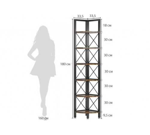 6-ярусный угловой стеллаж MSM – идеальное решение для небольшого пространства.