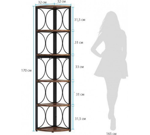 6-ярусный угловой стеллаж MSM – вместительный и стильный в угловое пространство