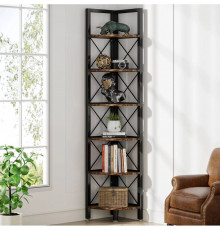 6-ярусный угловой стеллаж для небольшого пространства