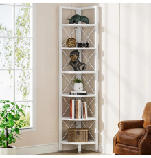 6-ярусный угловой стеллаж для небольшого пространства