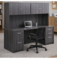 At Work Credenza and Hutch Set