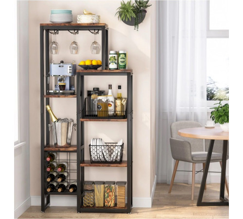 5-ярусный стеллаж для вина MSM - изысканный винный стеллаж в стиле лофт