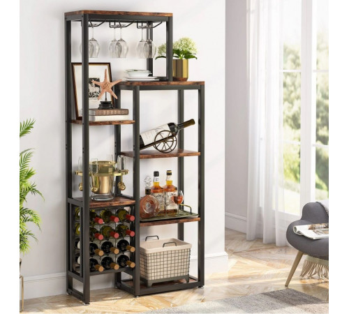 5-ярусный стеллаж для вина MSM - изысканный винный стеллаж в стиле лофт