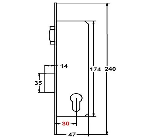 KEDR CLASS Корпус замка 155-30 (ролик)