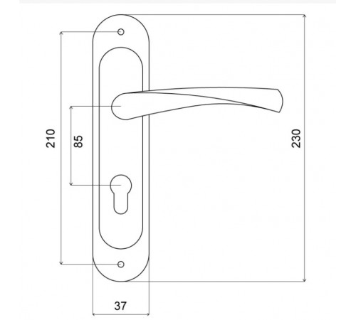 KEDR Дверная ручка на планке Kеdr AL 85.1313 (37 мм.) бронза