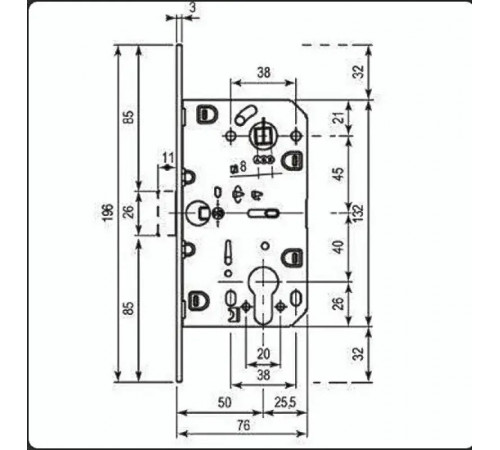 KEDR Межкомнатный механизм CLASS 410C-S MAGNET AB