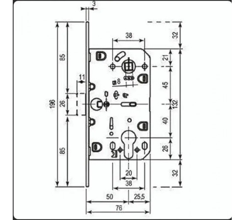 KEDR Межкомнатный механизм CLASS 410C-S MAGNET NI