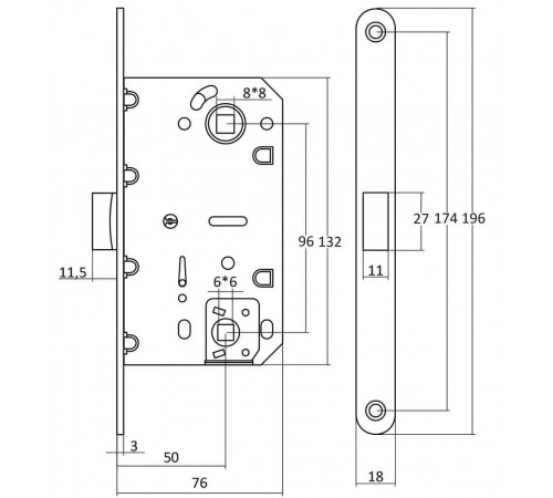 KEDR Межкомнатный механизм CLASS 410B-S KEVLAR