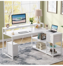 L-подібний комп'ютерний стіл із підставкою для монітора