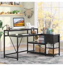 L-подібний комп'ютерний стіл із підставкою для монітора