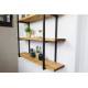 LOFT SHELF книжная полка/стеллаж - массив сосны, 4 полки, черные опоры