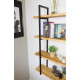 LOFT SHELF книжная полка/стеллаж - массив сосны, 4 полки, черные опоры