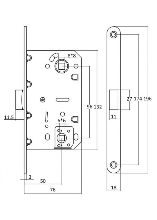 Міжкімнатний механізм CLASS 410B-S KEVLAR (ан. EVO WC) BL (black mat)