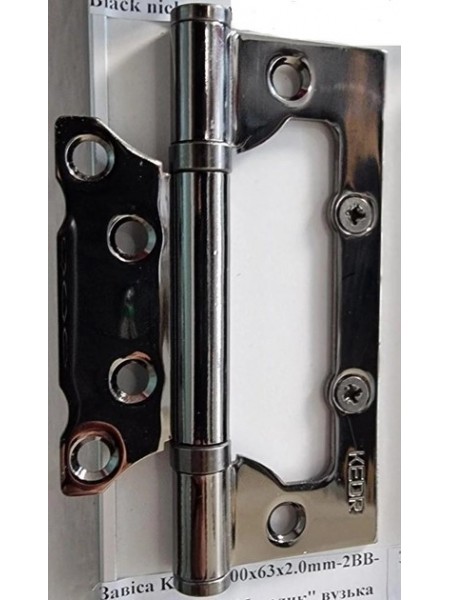 Завіса KEDR FLUSH 100x63x2.0mm-2BB-Black nickel "Метелик" вузька