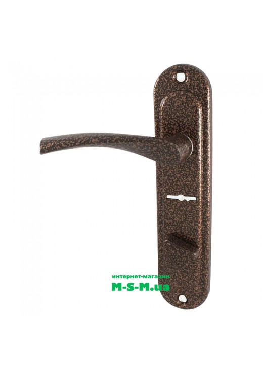 Ручка на плаці Аріко 42мм сувальдна мідний антік права