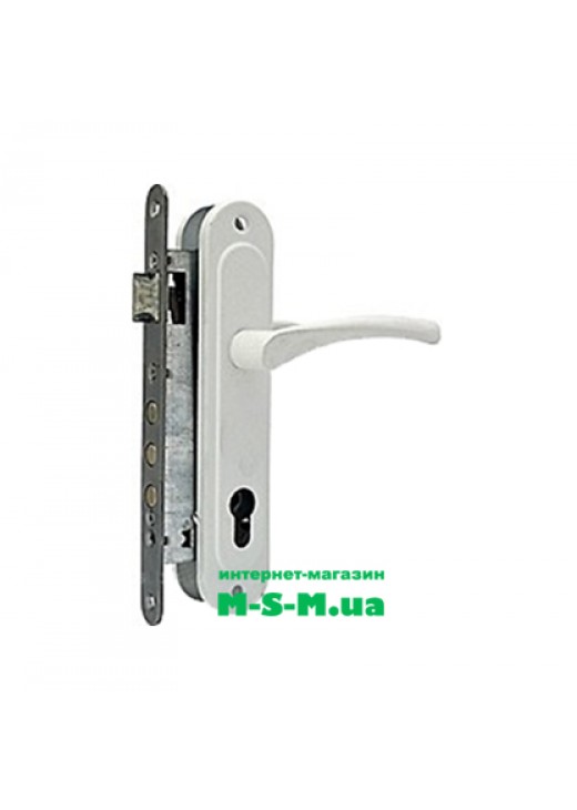 Врізний замок Аріко ЗВ-7 з білою ручкою без циліндра