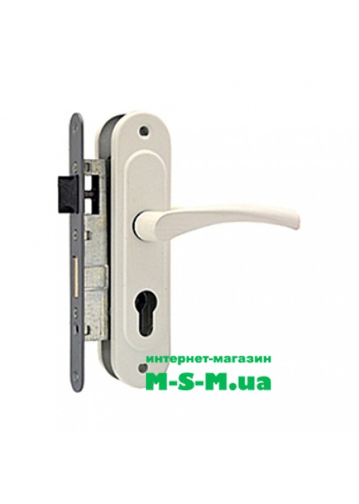 Врізний замок Аріко ЗВ4-У корпус з ручкою білий без циліндра