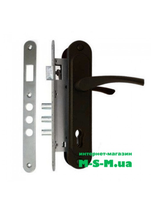 Врізний замок Аріко ЗВ-7 з коричневою ручкою без циліндра 