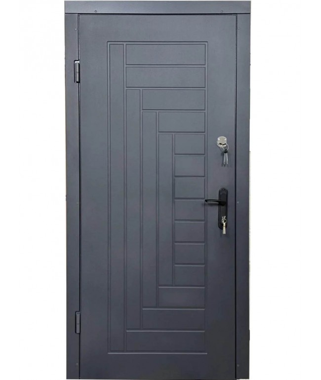 Вхідні двері Вулкан антрацит з МДФ — два замки для підвищеної безпеки