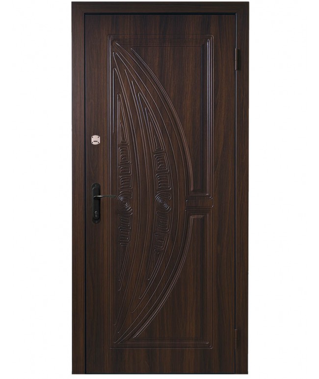 Вхідні двері Вулкан горіх — МДФ накладки, два замки, сучасний стиль