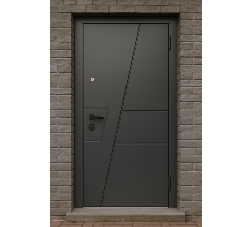 Вхідні двері Вулкан сірі MSM – метал 1,2мм, МДФ з двох сторін, 2 замки, утеплення