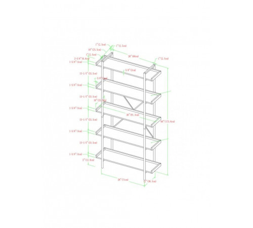 Стелаж Castellon Etagere — стильний та місткий, 173,6×66×30,5 см