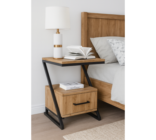 Тумба прикроватная лофт на металлических ножках MSM