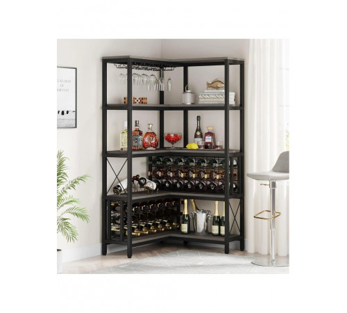 Стелаж кутовий барний для зберігання алкогольних напоїв і келихів