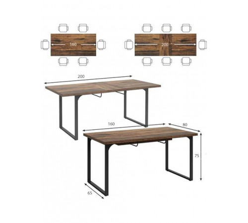 Обідній стіл — міцний лофт-дизайн