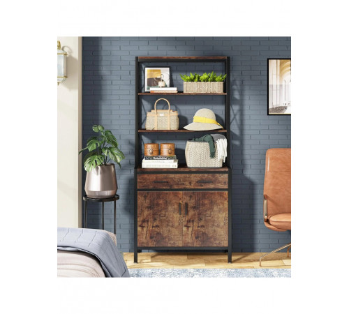 Стеллаж SKIFF 2, 4-ярусный, с ящиком и тумбой