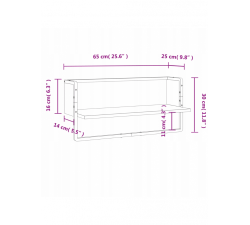 Настенная полка с рейкой