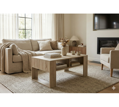 Журнальний столик 90×58×55 см дуб Сонома — стиль лофт від MSM