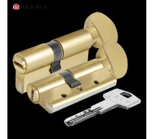 Цилиндр Kale 164 DBNEM 35+10+35=80mm, латунь, 5 ключей, с вертушкой