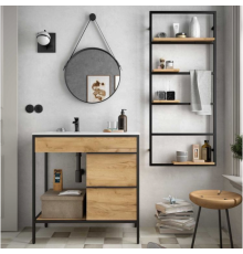 Тумба під раковину з відкритими та закритими поліцями у ванну кімнату 1000х1000х350 мм