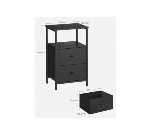 Столик с 2 ящиками и полками — 61×38×28 см