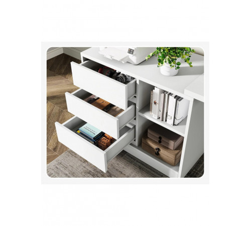 Стол с ящиком и полками (L-форма) – 180×45×75 см