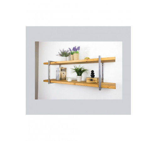 LOFT SHELF двойная винтажная полка – натуральное дерево, ручная работа, двойные полки