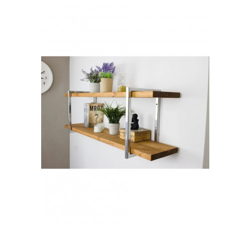 LOFT SHELF двойная винтажная полка – натуральное дерево, ручная работа, двойные полки