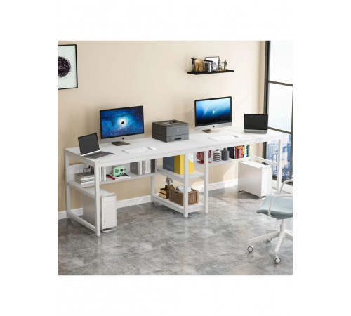 Двухместный письменный стол с полками — 200×60×75 см.