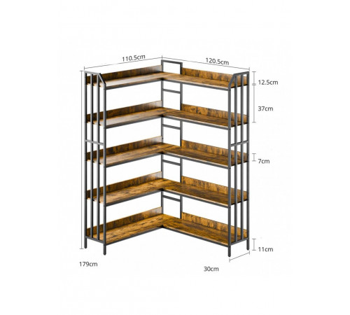 Стеллаж L-образный — открытый LOFT-стеллаж для дома.