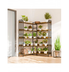 Стеллаж угловой 5 ярусов, L-образная книжная полка.