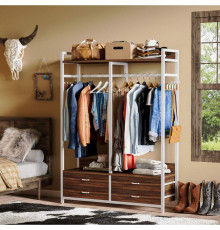 Стеллаж-органайзер, вешалка для одежды с ящиками и полками