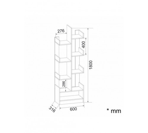 Стеллаж Компанит П-39 — открытые полки в Дубе Сонома