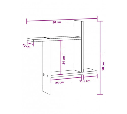 Дві настінні полиці дуб Сонома у стилі лофт
