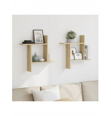 Дві настінні полиці, дуб сонома