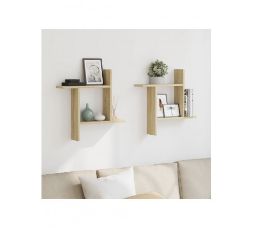 Дві настінні полиці дуб Сонома у стилі лофт