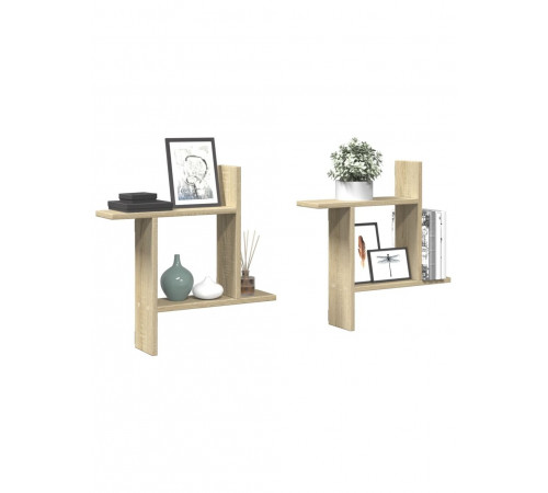 Дві настінні полиці дуб Сонома у стилі лофт