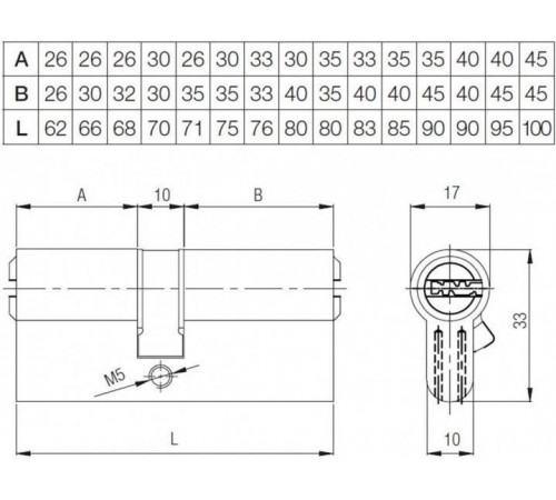 Цилиндр Kale 164SNC 40+10+40=90mm, никель, 5 ключей