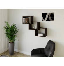 Настенная полка для книг и декора, коричневый.